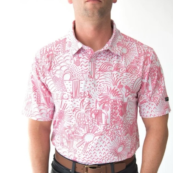 YATTA GOLF Shaka Life Hawaiian Polo Shirt - Small - Picture 1 of 7